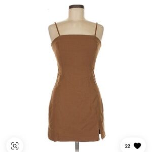 Brown Sleeveless Halter Sheath Mini Dress